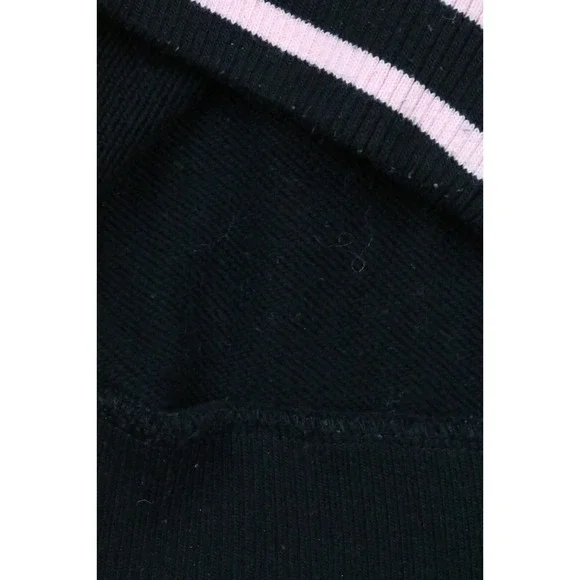 Fila Sweatshirt Womens French Terry Elastic Hem Stretch Black Rainbow Crew Neck - Picture 10 of 15